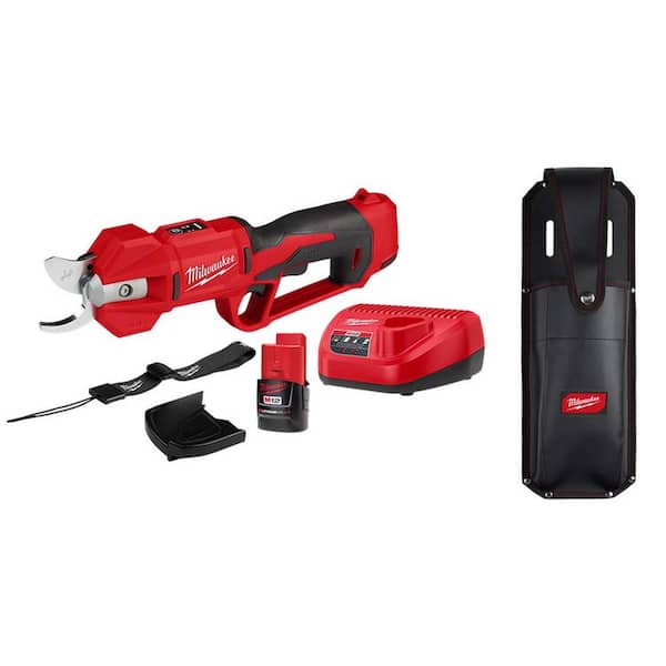 Milwaukee M12 FUEL 12V Brushless Cordless Brushless Cordless Pruner Kit with Pruner Holster, 2.0 Ah Battery, and Charger