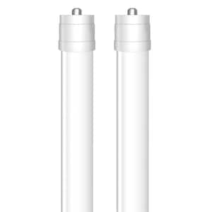 40-Watt 8 ft. T8/T12 FA8 Single Pin Type B Ballast Bypass Linear LED Tube Light Bulb, Daylight Deluxe 6500K (2-Pack)