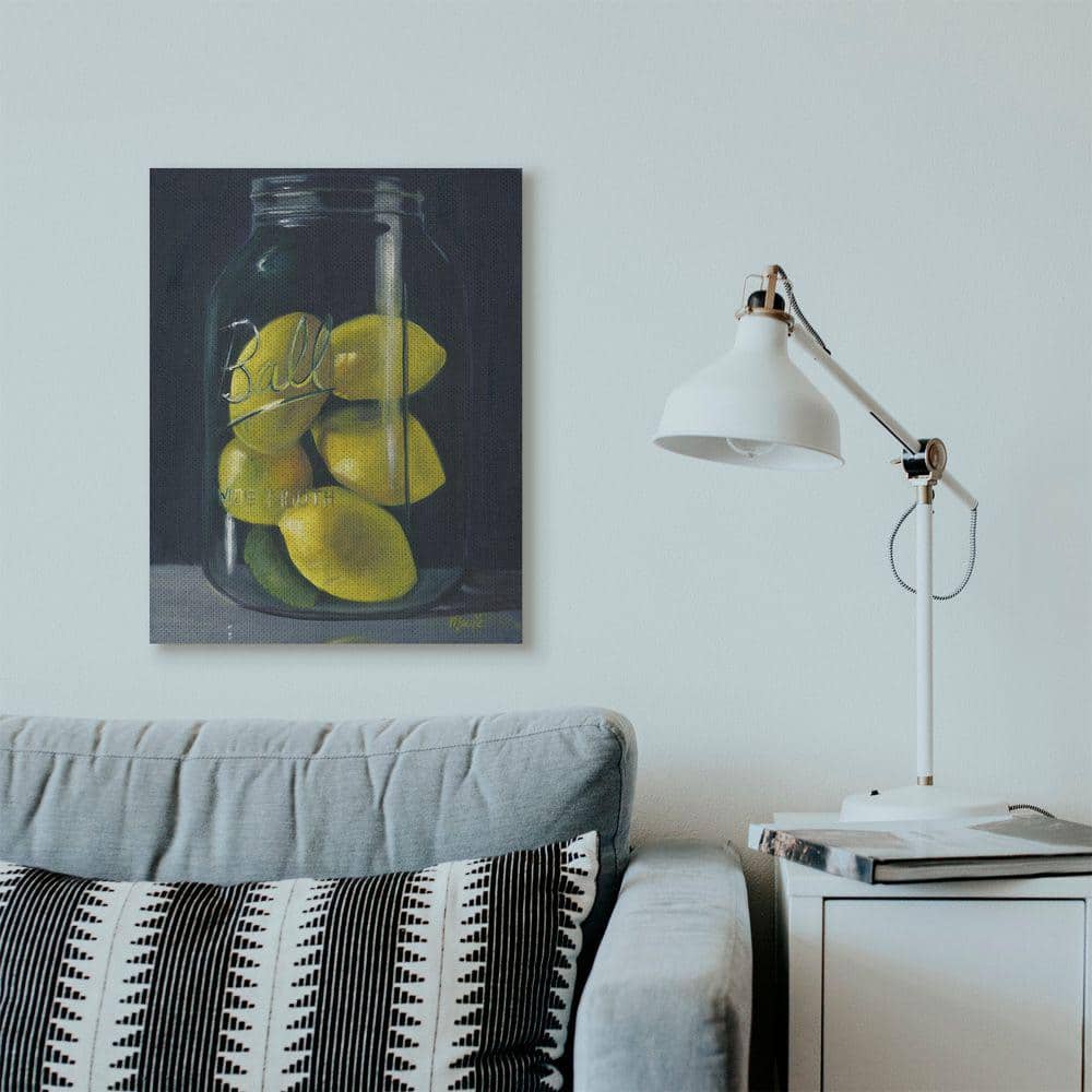Lemon Still Life Painting on Canvas in 24" x 30" Frame