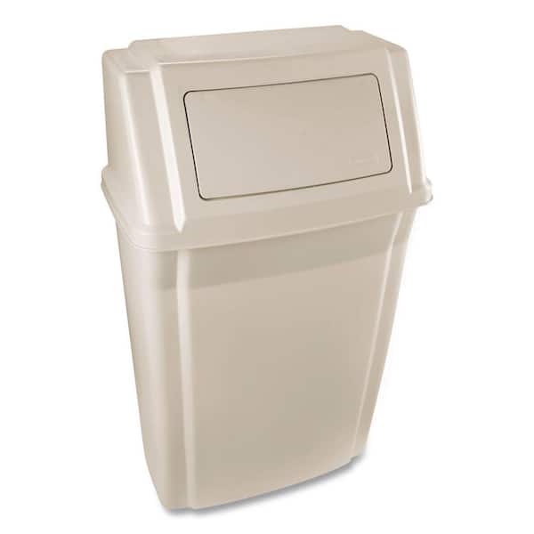 Slim Jim 15 Gal. Beige Wall-Mounted Trash Can