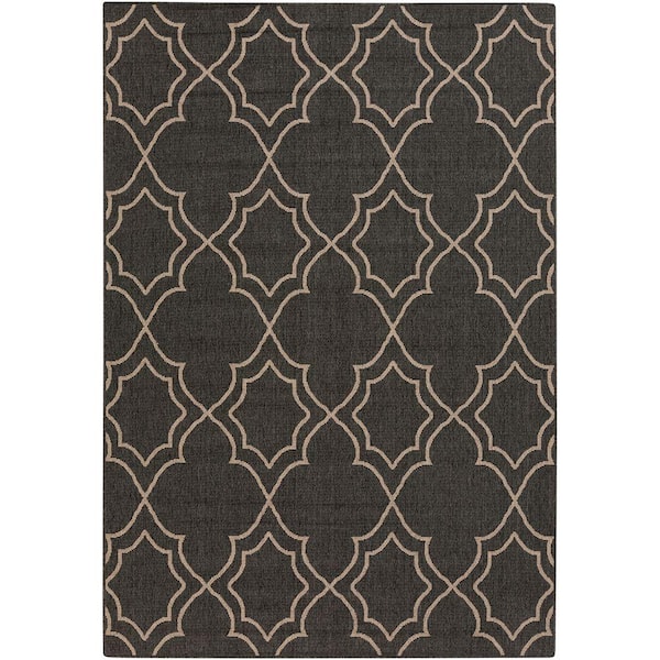 Livabliss Anderson Black 4 ft. x 6 ft. Indoor/Outdoor Patio Area Rug