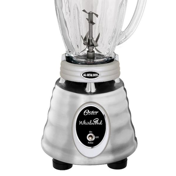 Oster - Whirlwind Heritage Blend 48 oz. 1000 Plus 2 Speed Blender in Chrome with Food Processor and Glass Blender Jar