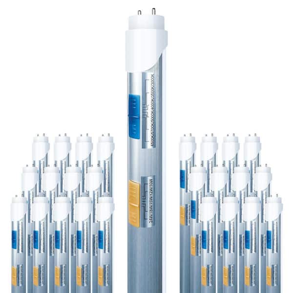 75-Watt Equivalent 24-Watt LED 4ft. Linear T8 Tube Light Bulbs Selectable Watts&Color Type A&B Ballast Bypass 25-Pack