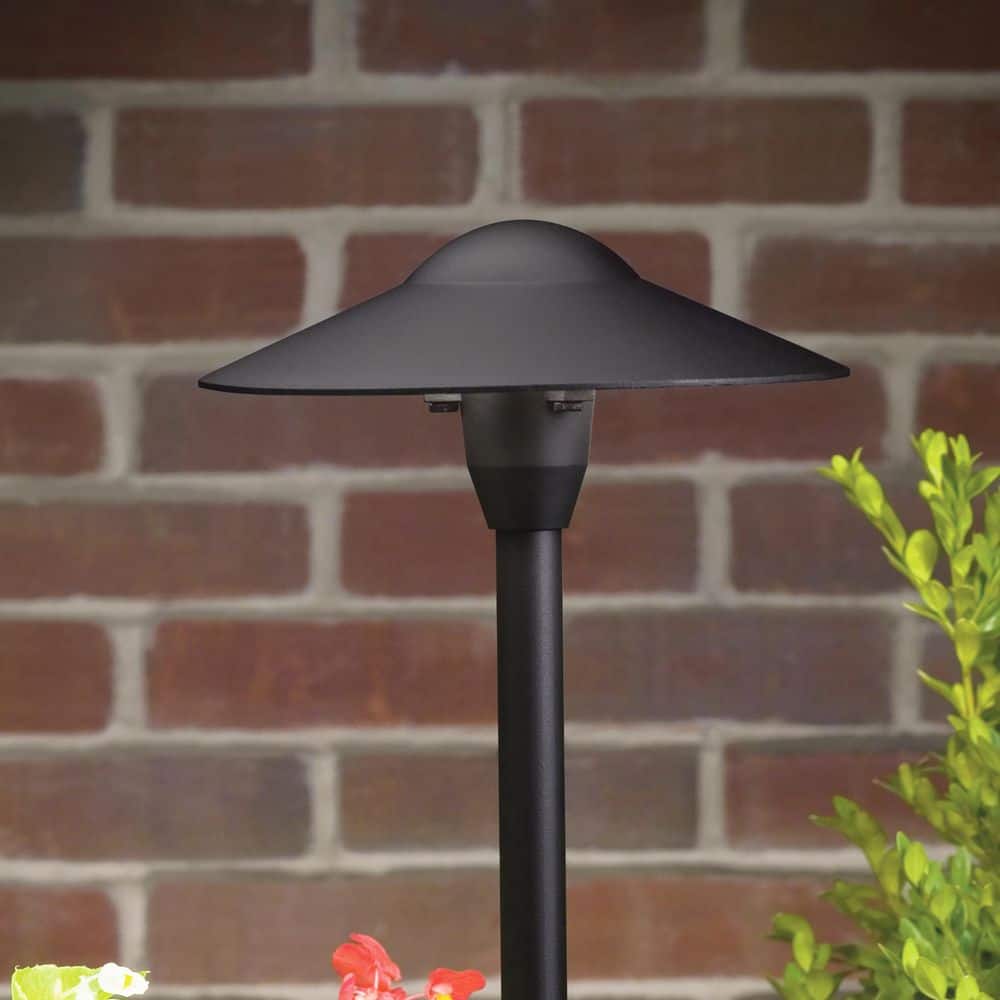 KICHLER Low Voltage 8 in. Textured Black Hardwired Weather