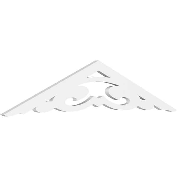 Ekena Millwork 1 in. x 48 in. x 10 in. (5/12) Pitch Preston Gable Pediment Architectural Grade PVC Moulding
