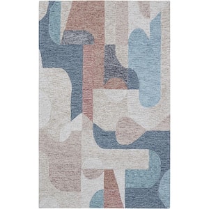 E1691 Multi 5 ft. x 8 ft. Hand Tufted Modern Wool and Viscose Area Rug