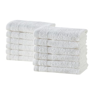 Bleach Friendly, Quick Dry, 100% Cotton Washcloths (12 in. L x 12 in. W) Highly Absorbent (12-Pack, White)