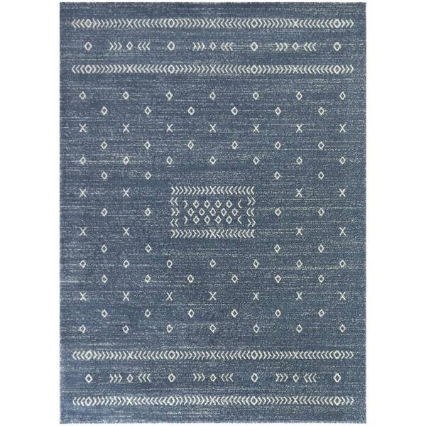 BALTA Eamon Blue 8 ft. x 10 ft. Moroccan Area Rug