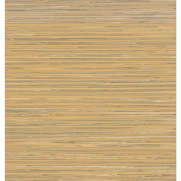 A-Street Prints Black Modern Grasscloth Ushi Non-Pasted Wallpaper Roll