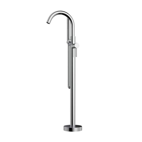 Keeney Delphi Polished Chrome 1-Handle Residential Freestanding Bathtub Faucet with Hand Shower Keeney Delphi Polished Chrome 1-Handle Residential Freestanding Bathtub Faucet with Hand Shower