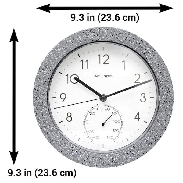 AcuRite 18-in Outdoor Therm Clock Silver in the Thermometer Clocks