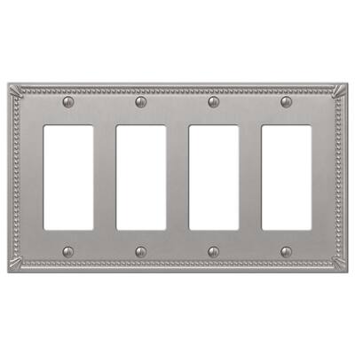 AMERELLE Metallic 4 Gang Rocker Steel Wall Plate - Polished Nickel 163R4PN