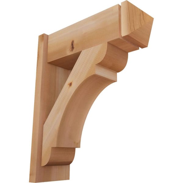 Ekena Millwork 8 in. x 26 in. x 22 in. Western Red Cedar Olympic Arts and Crafts Smooth Outlooker