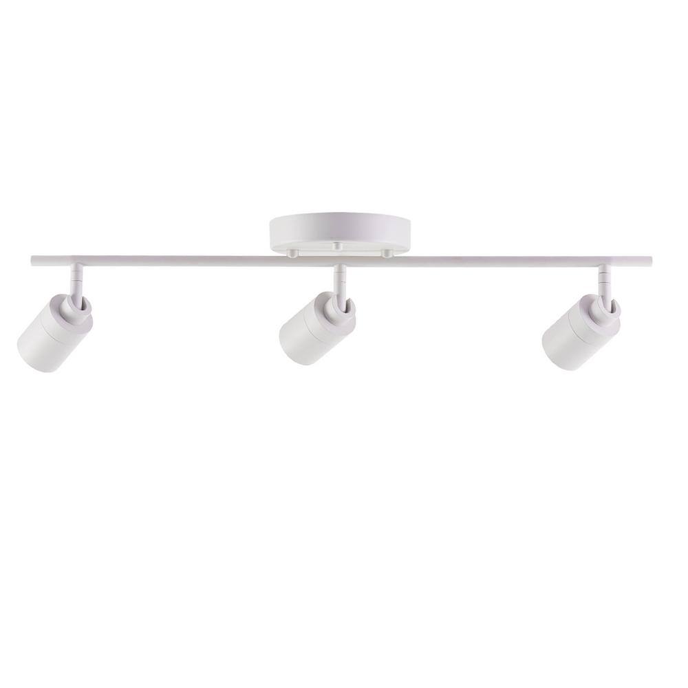 Shura White and Gold 3-Light LED Track Lighting Kit