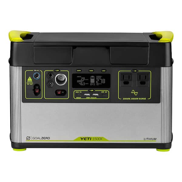 Goal Zero Yeti 1500X Portable Power Station 1516Wh Lithium Battery Generator 2000 Watt AC Inverter Home Backup Solar Generator