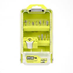 RYOBI Rotary Tool 16-Piece Carving and Engraving Kit (For Wood, Metal, Plastic, Glass and Stone)