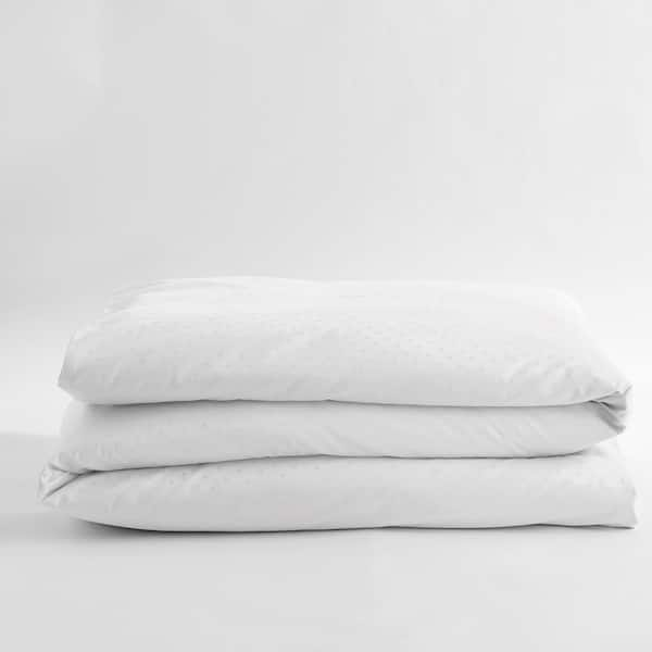 The Company Store Legends Luxury Dot White Cotton Sateen Oversized King Duvet Cover