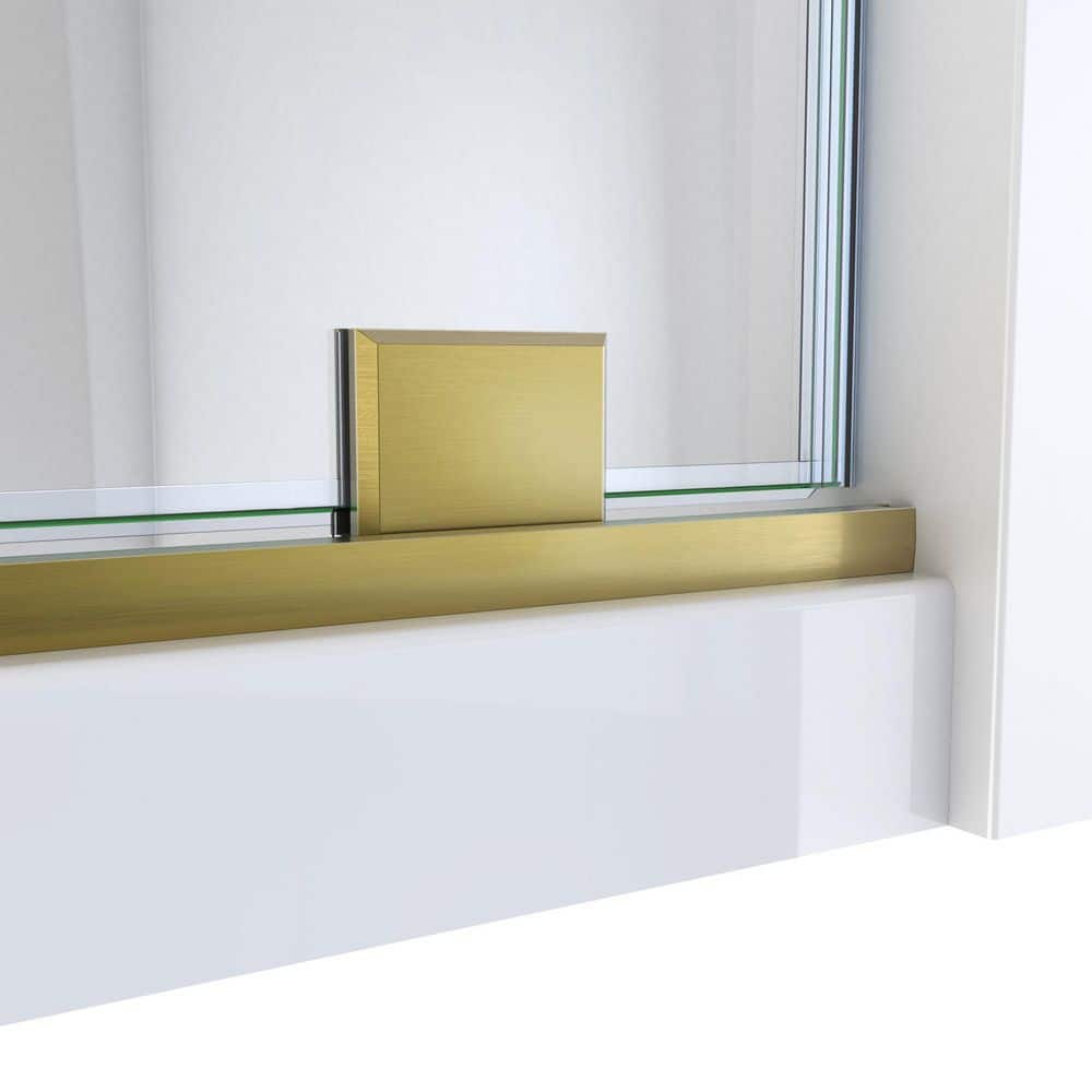 Mirage-X Brushed Gold Frameless Sliding Shower Door