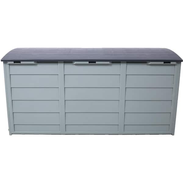 75 Gal. Gray Resin Deck Box-Organization and Storage for Patio Furniture, Outdoor Cushions, Garden Tools and Pool Toys