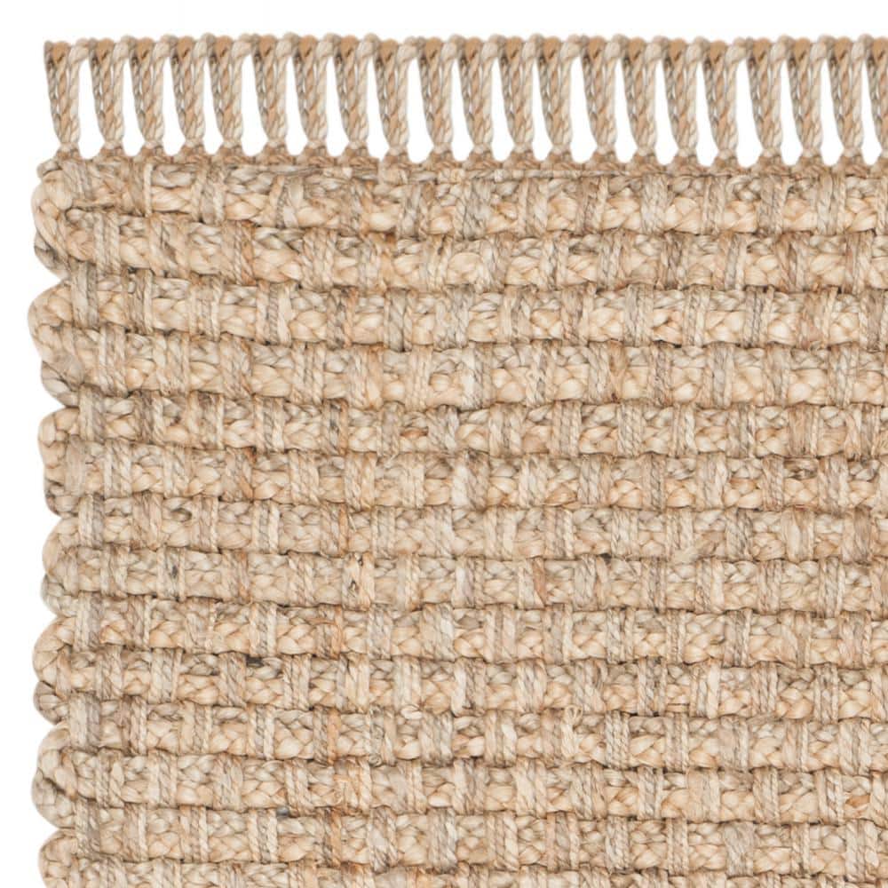 Handwoven Braided Jute Natural 6' Square Area Rug