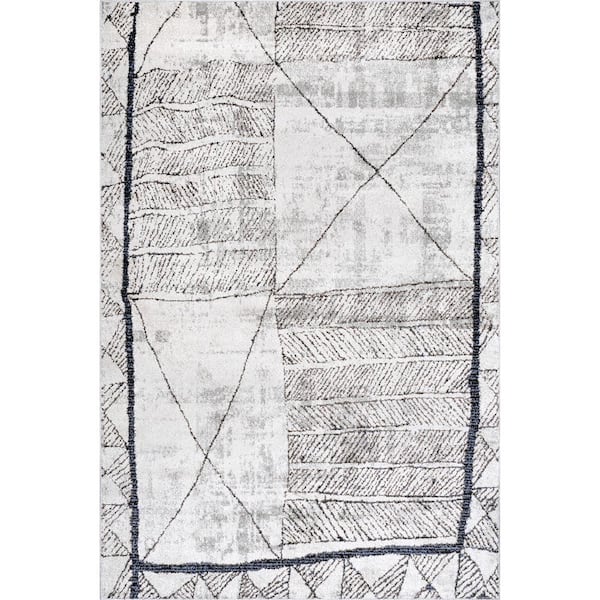 nuLOOM Simone Beige 5 ft. x 8 ft. Global-Inspired Moroccan Cotton Blend Indoor Area Rug