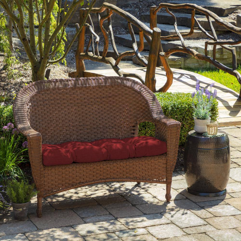Ruby Red Luxurious Outdoor Wicker Settee Cushion 41.5"