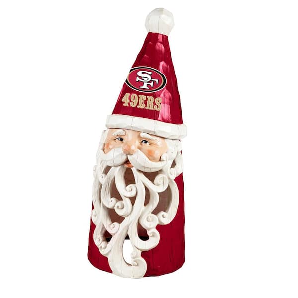 Team Sports America San Francisco 49ers Santa LED Christmas Garden Statuary, 26 in.