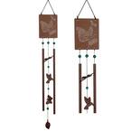 Signature Collection, Victorian Garden Chime, Butterfly 30 in. Rust Wind Chime VGCBUS