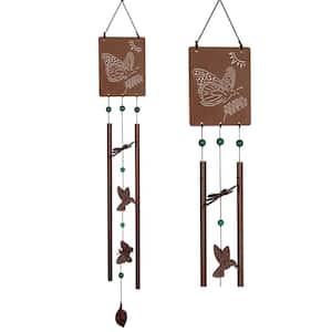 Signature Collection, Victorian Garden Chime, Butterfly 30 in. Rust Wind Chime VGCBUS