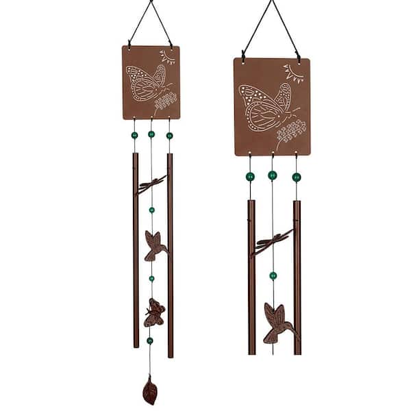 WOODSTOCK CHIMES Signature Collection, Victorian Garden Chime, Butterfly 30 in. Rust Wind Chime VGCBUS