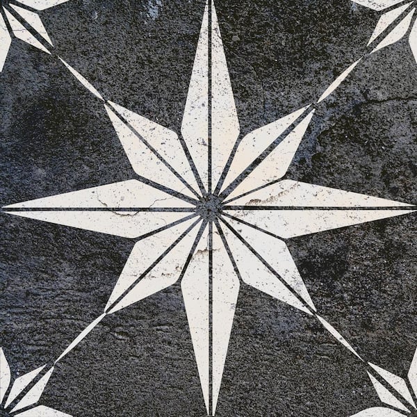 6 in. x 6 in. Black and White R50 Vinyl Peel and Stick Tile (24 Tiles, 6 sq. ft./pack)