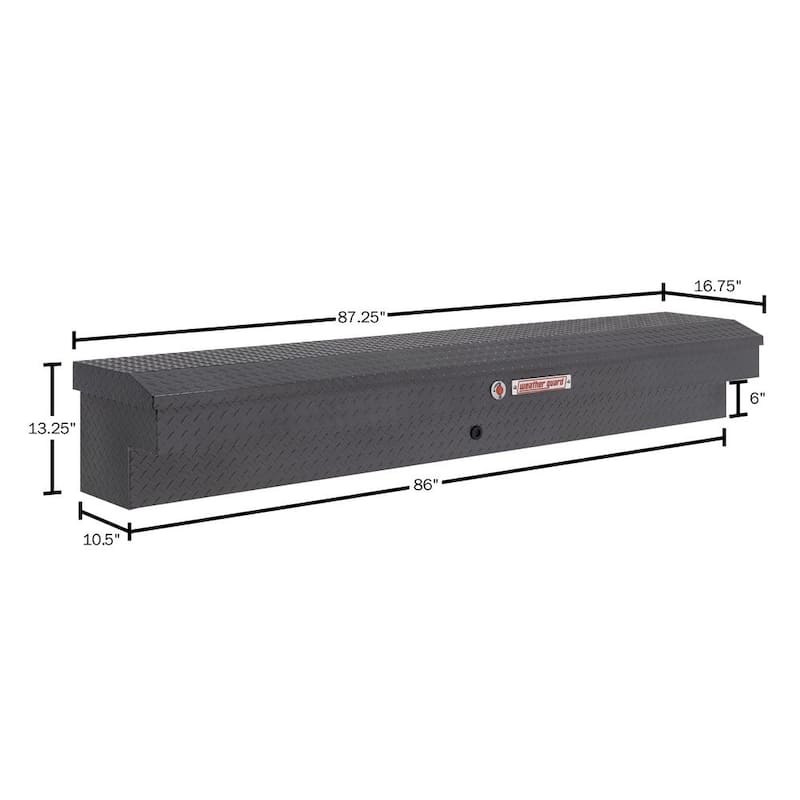 87.25 in. Gray Aluminum Long Lo-Side Truck Tool Box