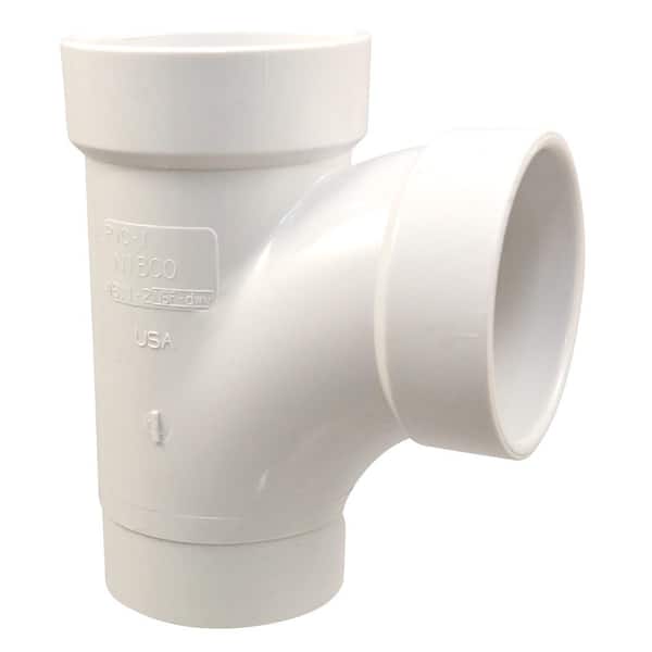 NIBCO 3 in. DWV PVC Spigot x Hub x Hub Sanitary Street Tee