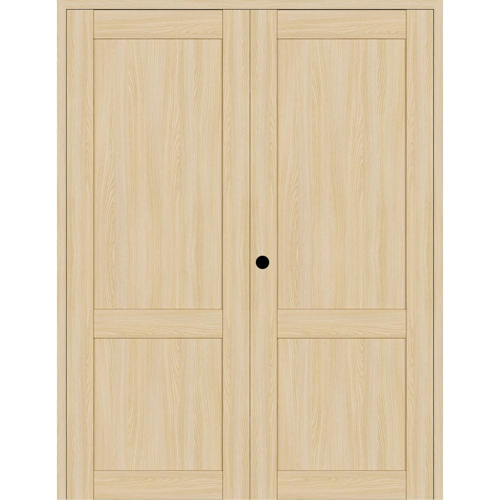 2 Panel Shaker 48 in. x 96 in. Right Active Loire Ash Wood Composite Solid Core Double Prehung Interior Door price history on PriceWatchPro