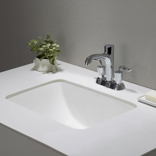 Kraus Elavo Small Rectangular Ceramic, Small Undermount Bathroom Sink
