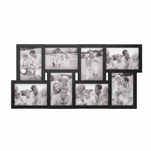 8-Opening 4 in. x 6 in. Black Picture Frame Collage