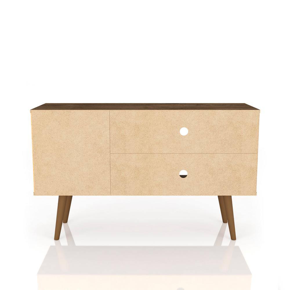 Rustic Brown Free-Standing Entertainment Center with Cabinet