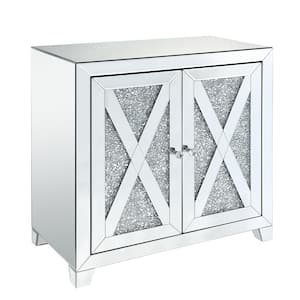 Noralie 0-drawer Mirrored and Faux Diamonds Wood 16 in. W. Pedestal File Cabinet