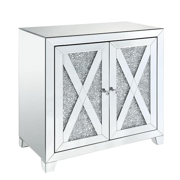 Acme Furniture Noralie 0-drawer Mirrored and Faux Diamonds Wood 16 in. W. Pedestal File Cabinet