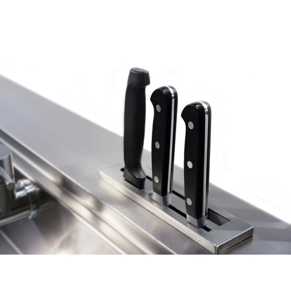 Slate Gray Aluminum Outdoor Kitchen Sink Cabinet with Stainless Steel Faucet
