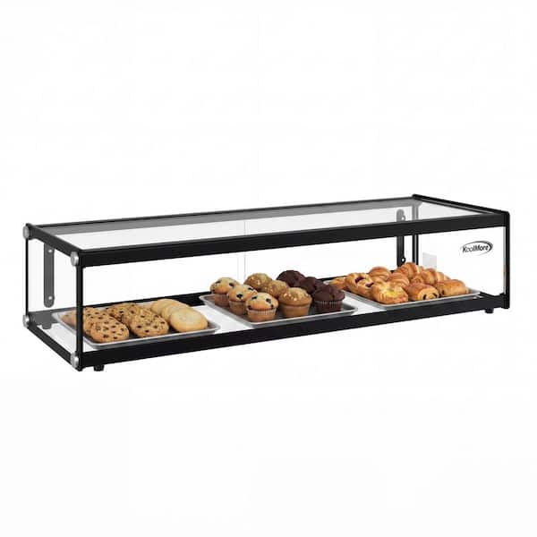 36 in. 1.5 cu. ft. Slim Dry Bakery Display Case with Black Aluminum Accents