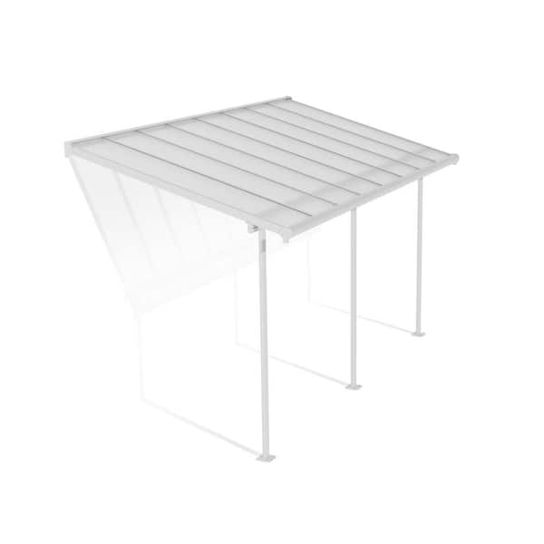 Sierra 7.5 ft. x 15 ft. White/Clear Aluminum Patio Cover