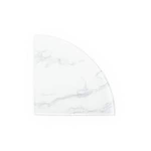 Fresh Spring White 9.25 in x 9.25 in Gloss Inkjet Glass Wall Mount Corner Shelf (0.46 Sq. Ft./Each)