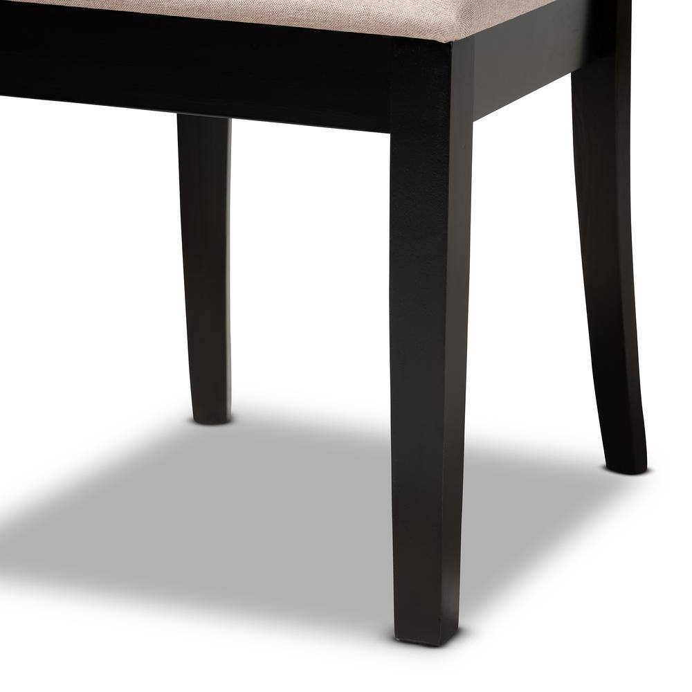 Espresso Brown and Sand Modern Comfort Wood Dining Chair Set