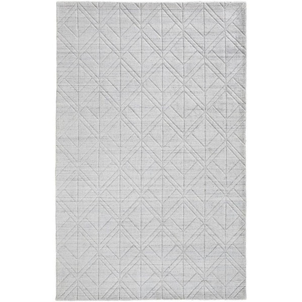 4 x 6 White, Silver Geometric Area Rug