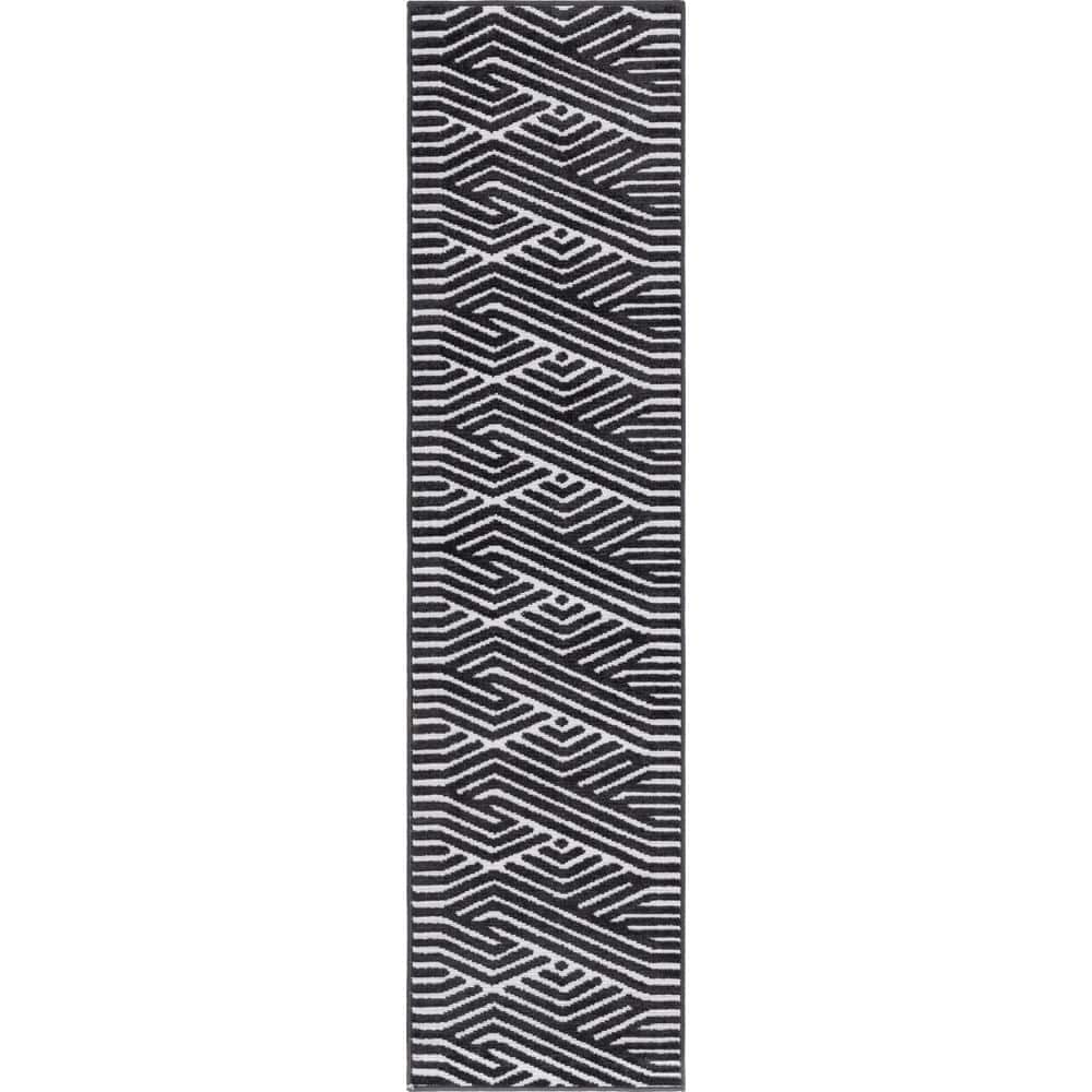 Sabrina Soto Black 2 ft. x 8 ft. Hudson Indoor/Outdoor Runner Rug price history on PriceWatchPro