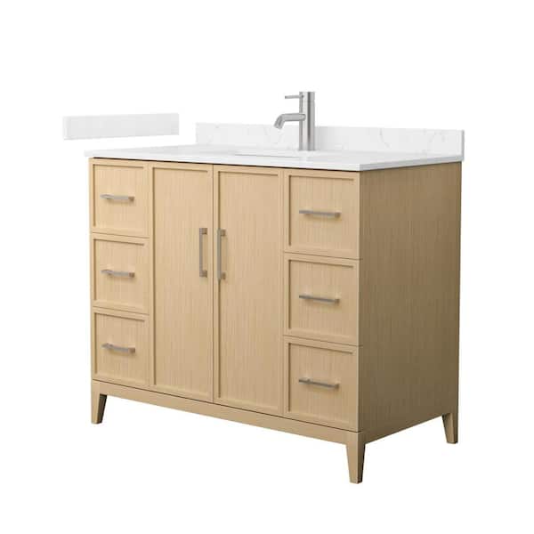 Wyndham Collection Elan 42 in. W x 22 in. D x 35 in. H Single Bath Vanity in White Oak with Carrara Cultured Marble Top
