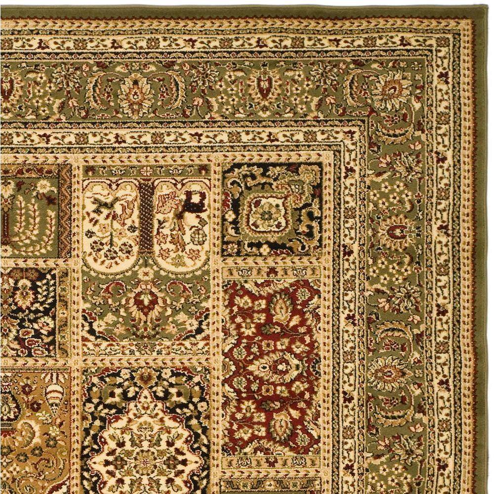 Lyndhurst Multi Green Synthetic Traditional Area Rug