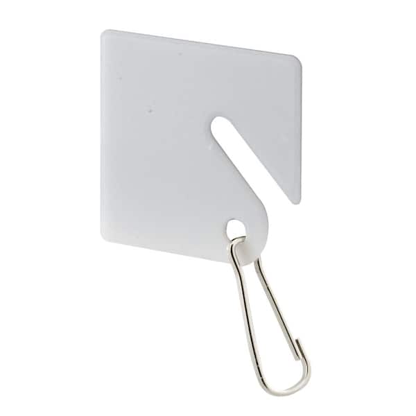 Prime-Line 1-1/2 in. x 1-1/2 in., White Plastic, Key Tag with Hook