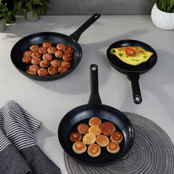 BergHOFF DiNA Helix Nonstick Ceramic Frying Pan 9.5 in., Recycled Aluminum